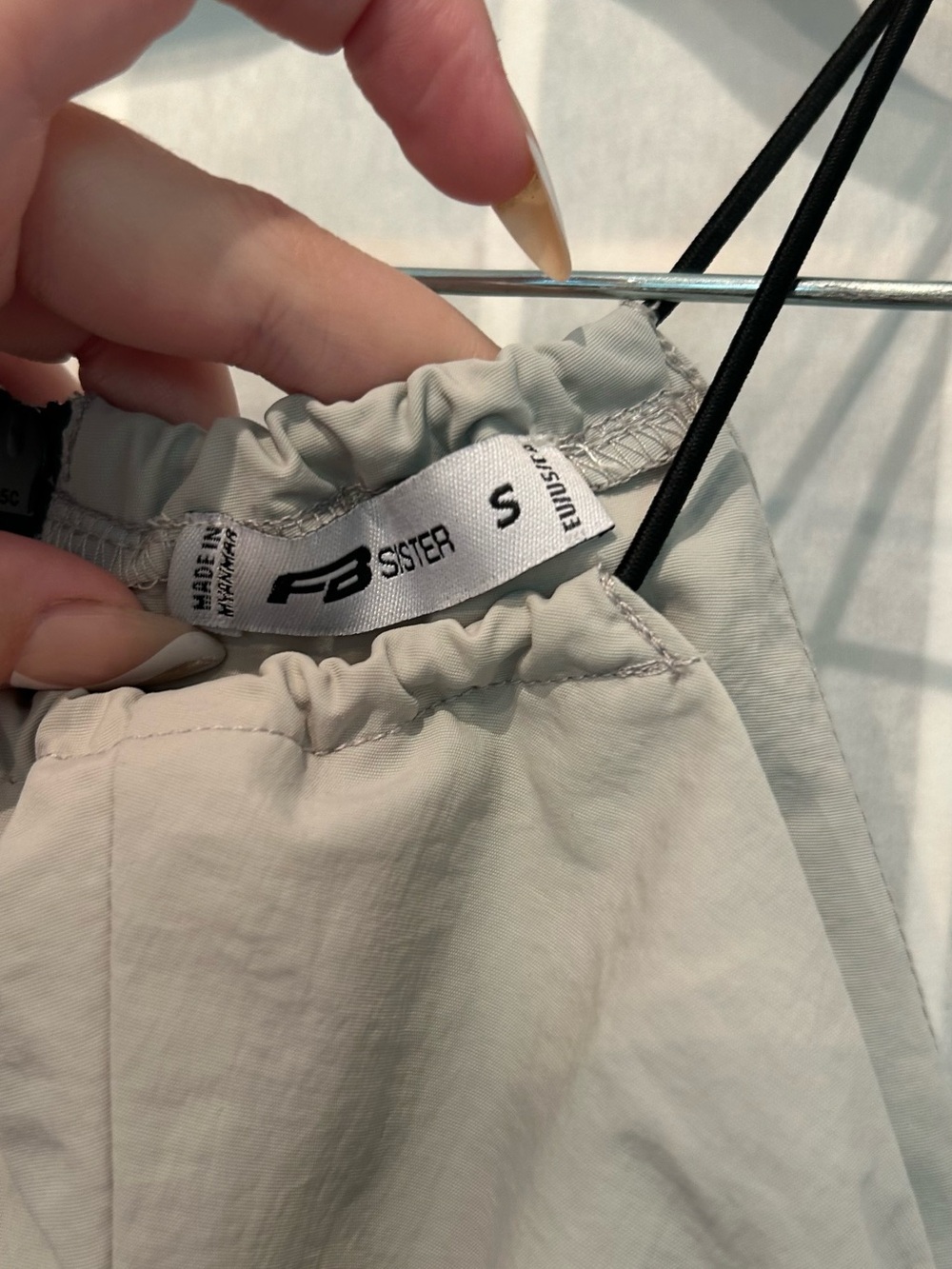 Light Gray Drawstring Ruched Crop Top - Unbranded - Picture 3 of 3